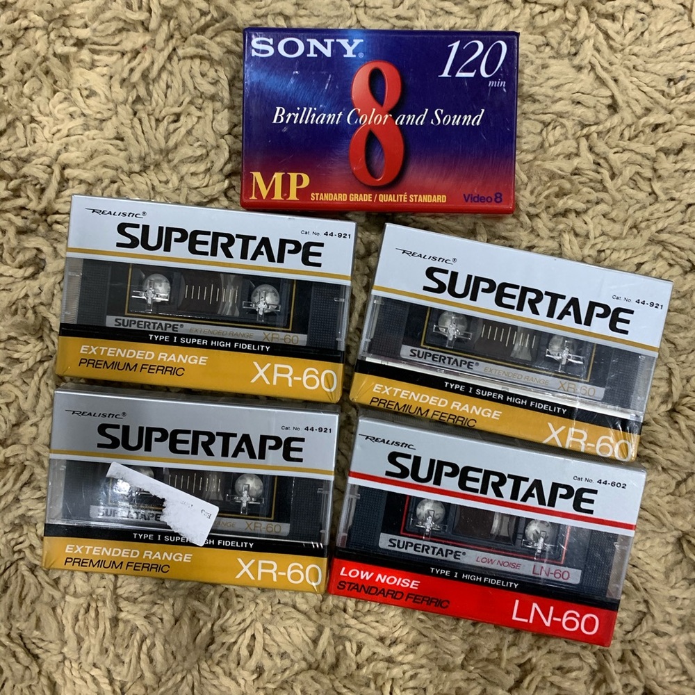 New! 5 blank audio cassettes
